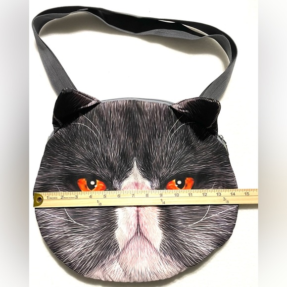 Angry Cat Tote Bag Adjustable Strap Shoulder Bag Grumpy Kitty Fashion Bag - Picture 3 of 5